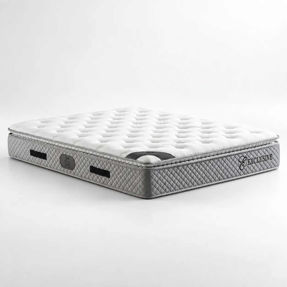 Matelas Exclusif Ressorts Gris - 32 cm avec surmatelas Intégré