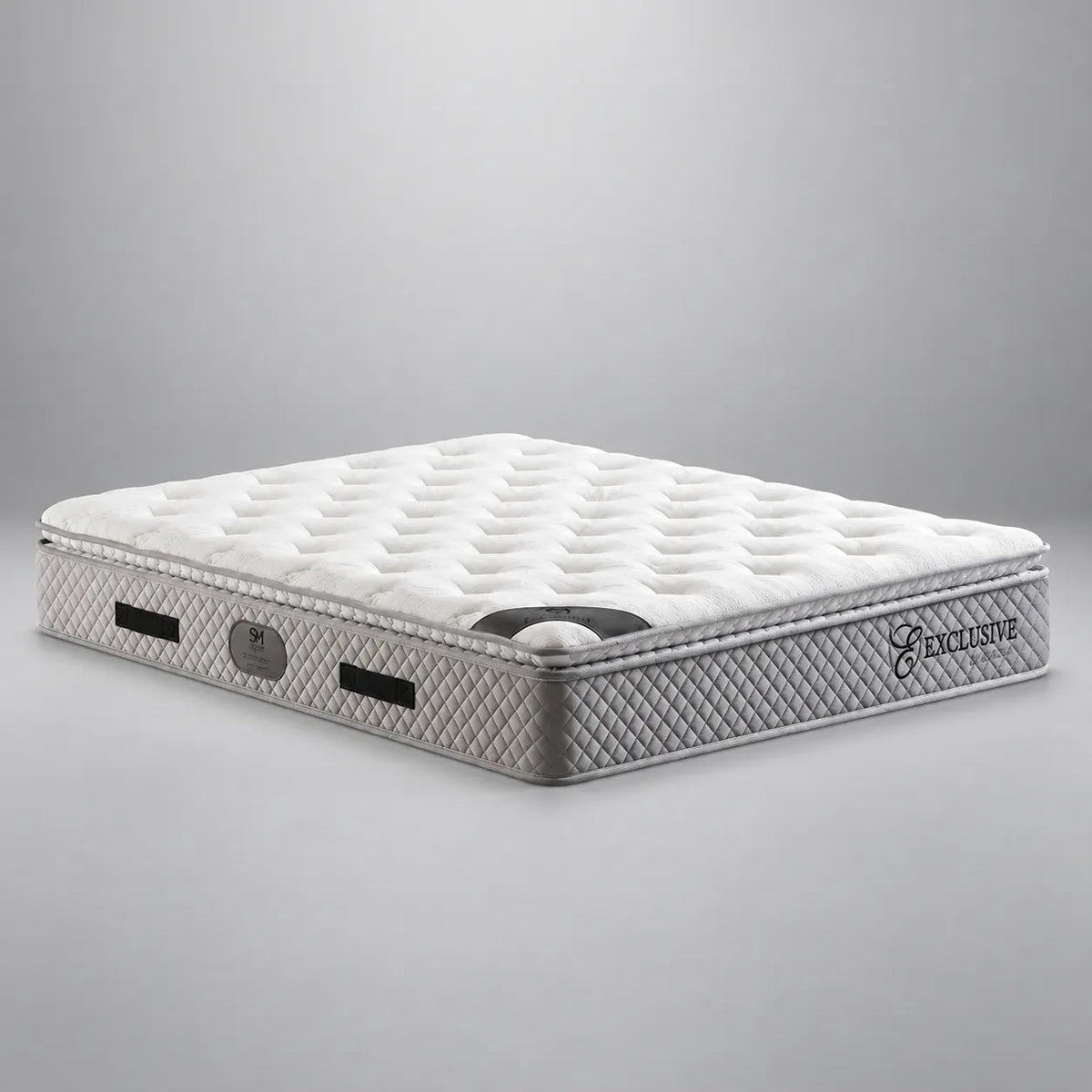 Matelas Exclusif Ressorts Gris - 32 cm avec surmatelas Intégré