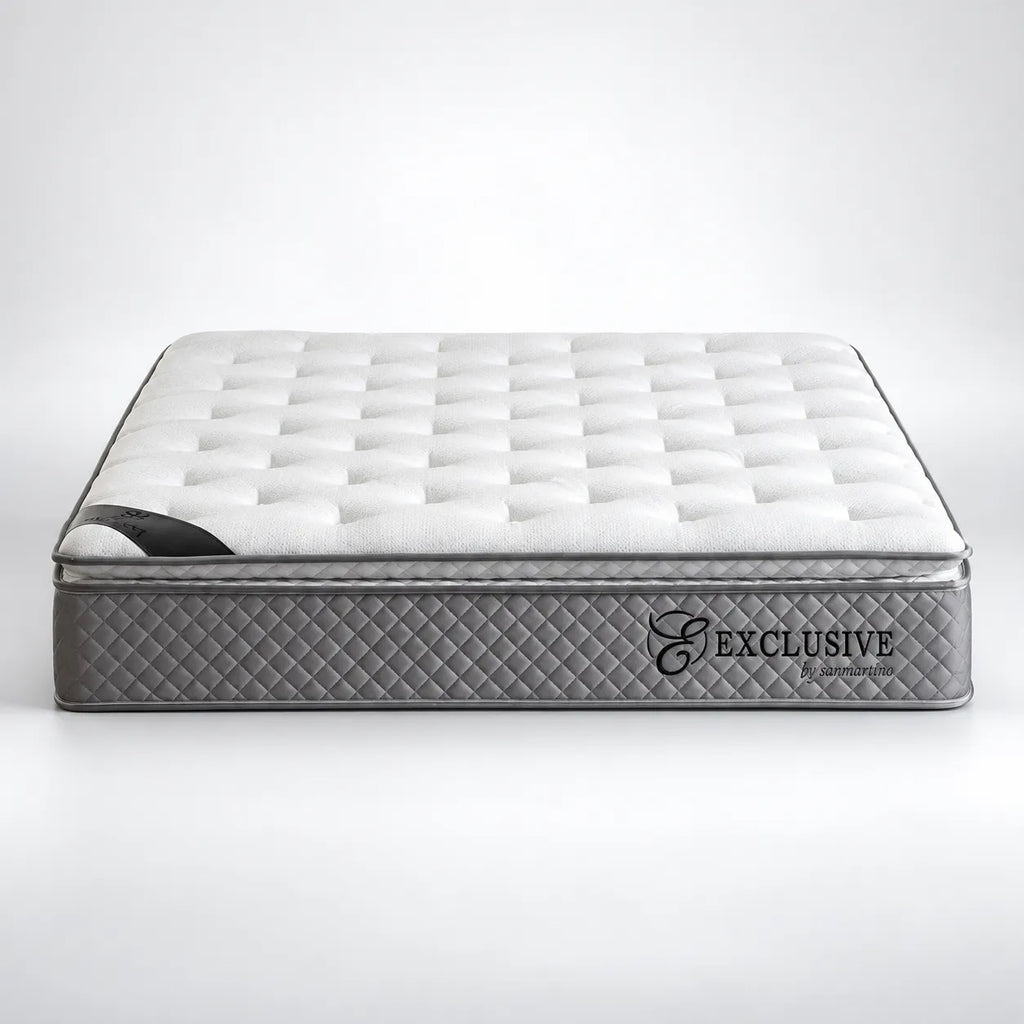 Matelas Exclusif Ressorts Gris - 32 cm avec surmatelas Intégré
