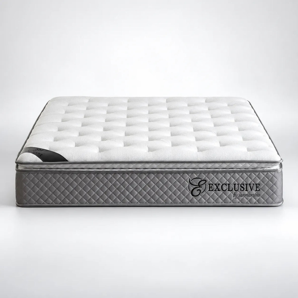 Matelas Exclusif Ressorts Gris - 32 cm avec surmatelas Intégré