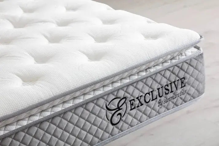 Matelas Exclusif Ressorts Gris - 32 cm avec surmatelas Intégré Swedzo-Meuble