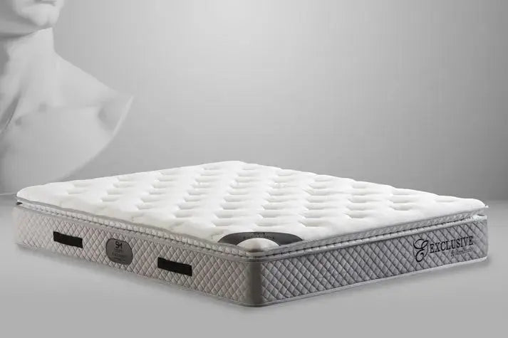 Matelas Exclusif Ressorts Gris - 32 cm avec surmatelas Intégré Swedzo-Meuble