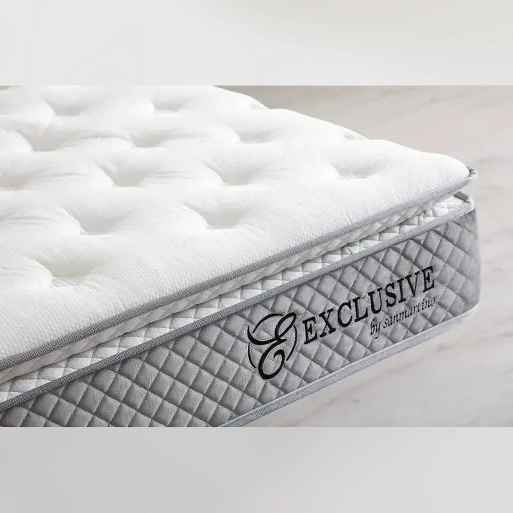 Matelas Exclusif Ressorts Gris - 32 cm avec surmatelas Intégré