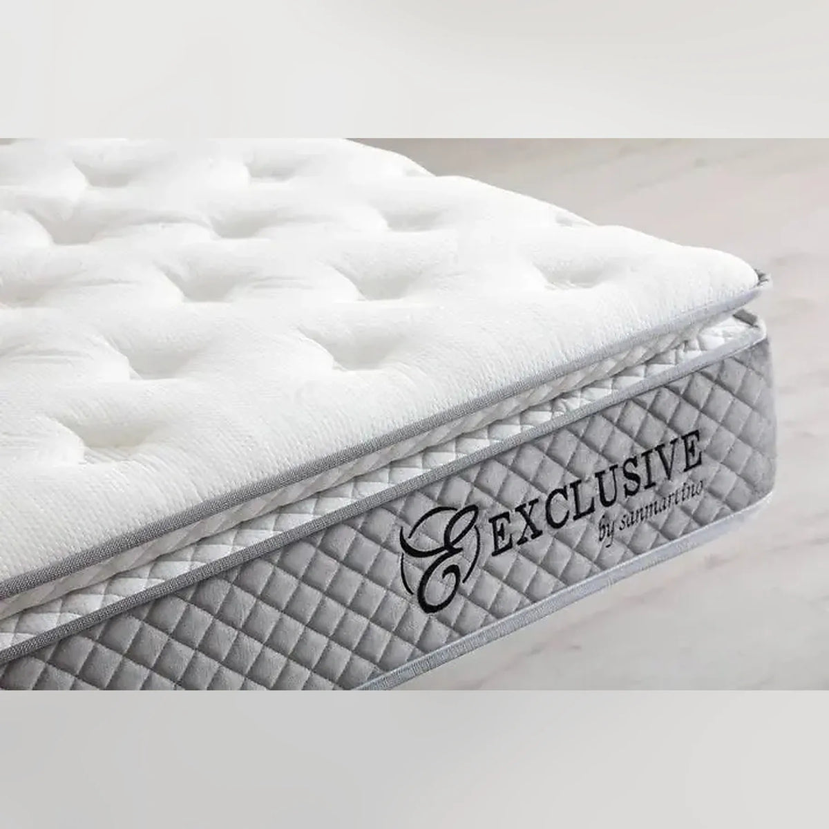 Matelas Exclusif Ressorts Gris - 32 cm avec surmatelas Intégré