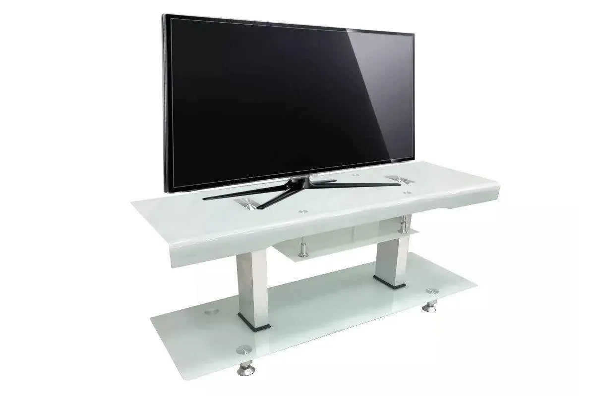 Meuble TV verre trempé blanc OBY Swedzo-Meuble