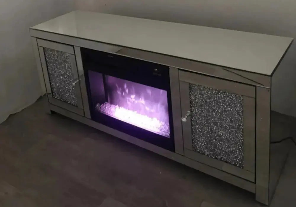 Meuble Tv Cheminee Hilary 150x41x61 CM Swedzo-Meuble