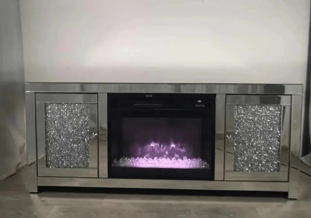 Meuble Tv Cheminee Hilary 150x41x61 CM Swedzo-Meuble
