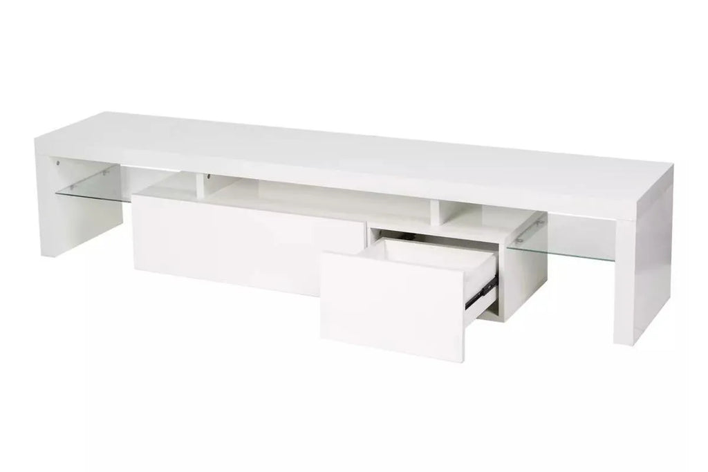 Meuble Tv laqué blanc LED OVER