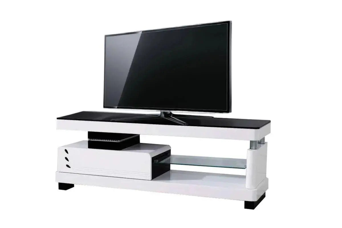 Meuble Tv laqué verre trempé OLY Swedzo-Meuble