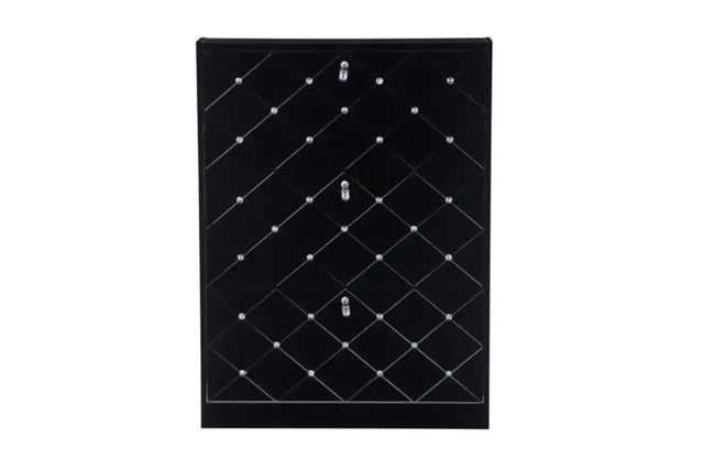 Meuble a Chaussures en Strass 3 Portes Noir 110x17x80 CM
