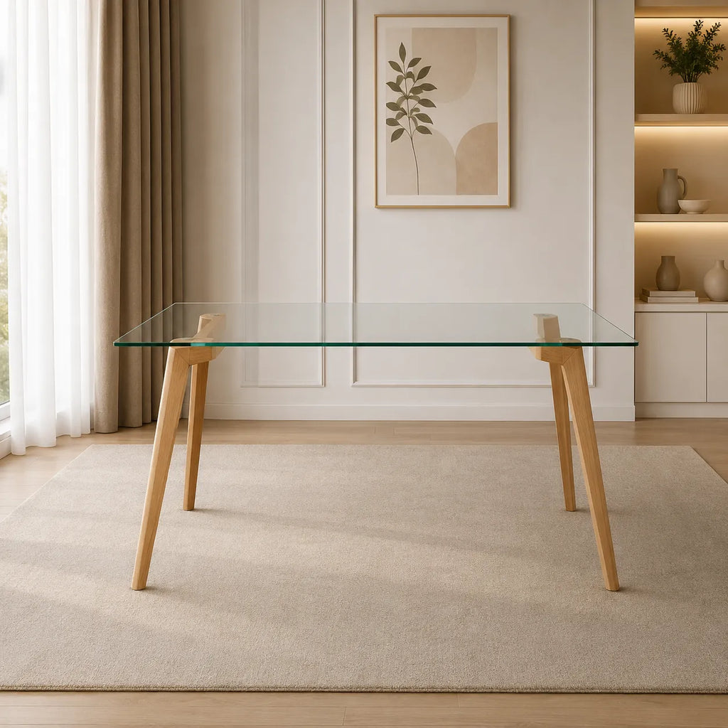 Mirage Table à Manger Verre Transparent 130x70 CM