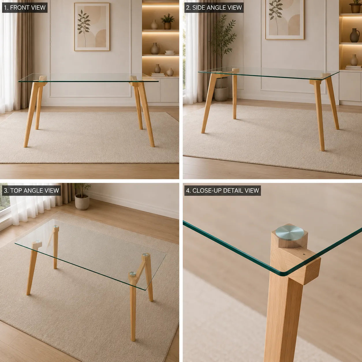 Mirage Table à Manger Verre Transparent 130x70 CM