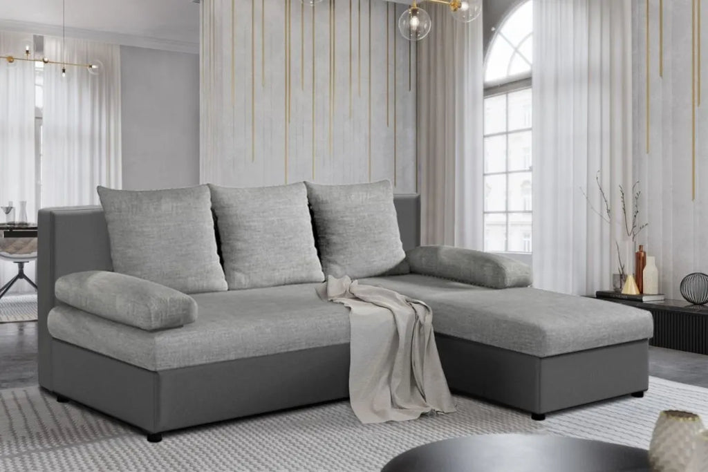 Modéle Canapé d’angle Convertible Avec Accoudoirs Coussins