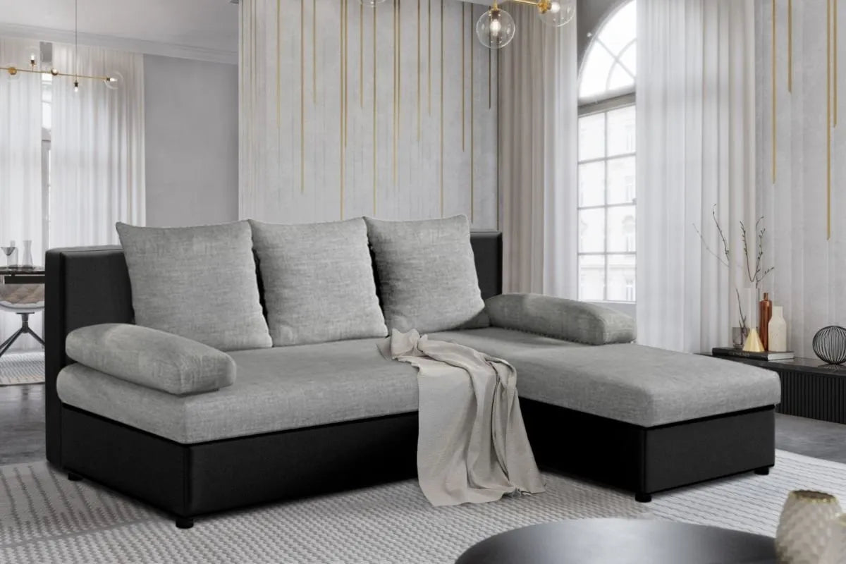 Modéle Canapé d’angle Convertible Avec Accoudoirs Coussins