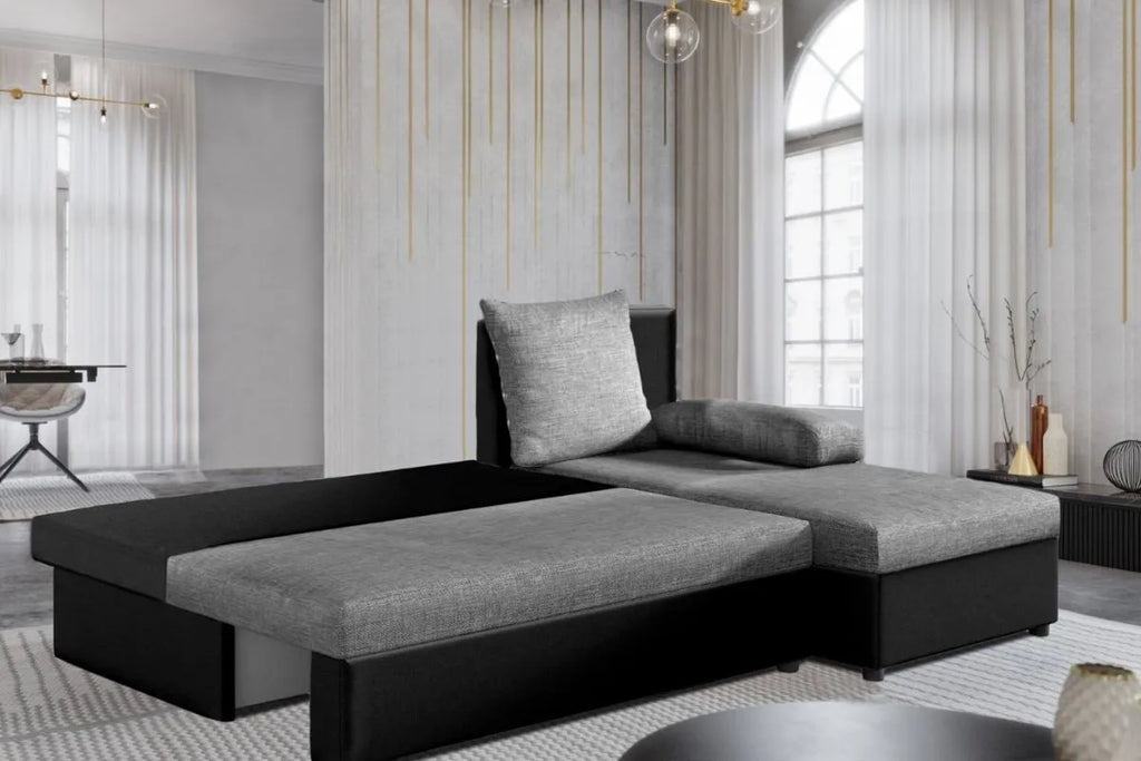 Modéle Canapé d’angle Convertible Avec Accoudoirs Coussins