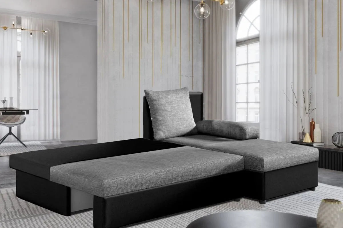 Modéle Canapé d’angle Convertible Avec Accoudoirs Coussins