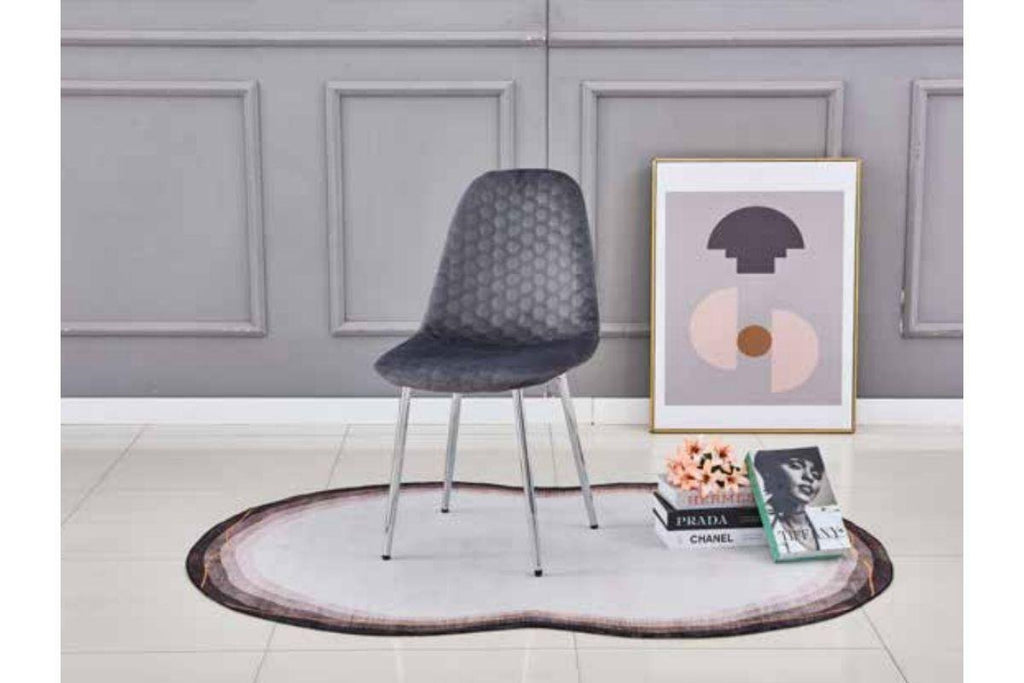 Lot De 4 Chaises Scandinave Abeille Chrome Velours