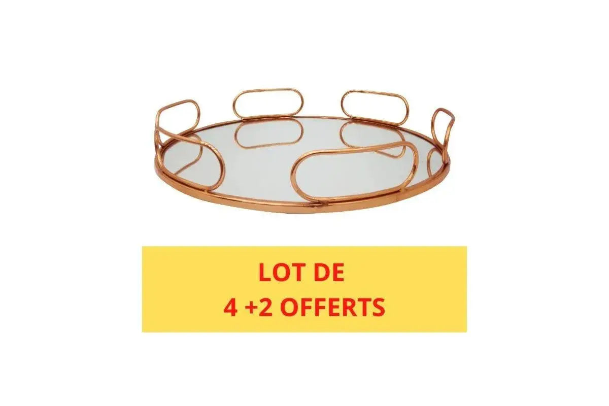 OR 6 PLATEAUX OR ROSE 38cm DIAMETRE Swedzo-Meuble