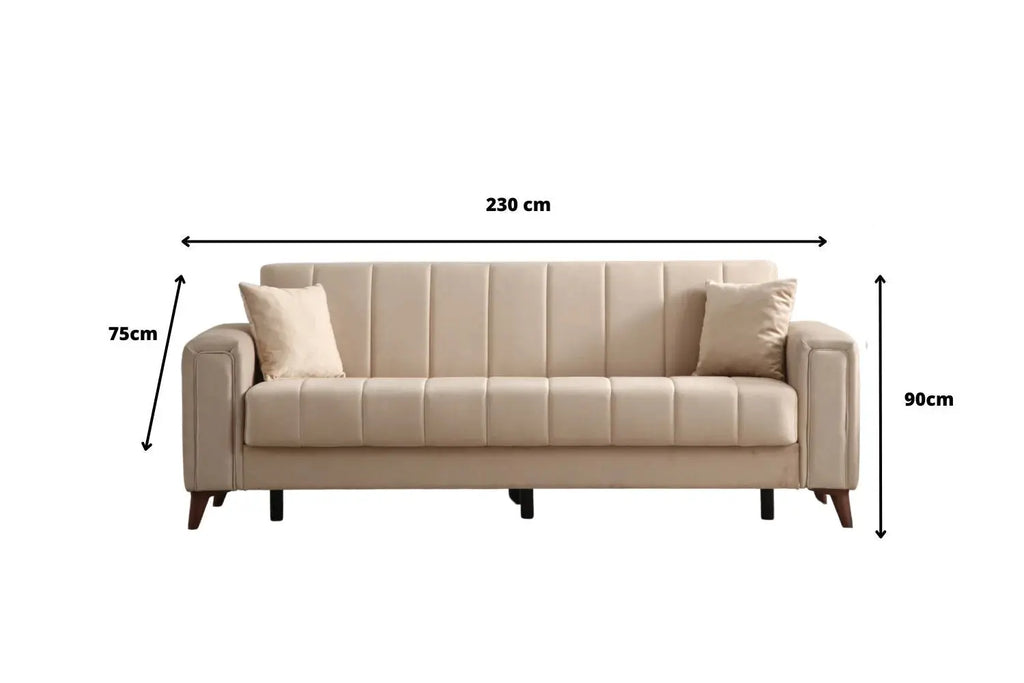 Canapé Nova Velours Beige Swedzo-Meuble