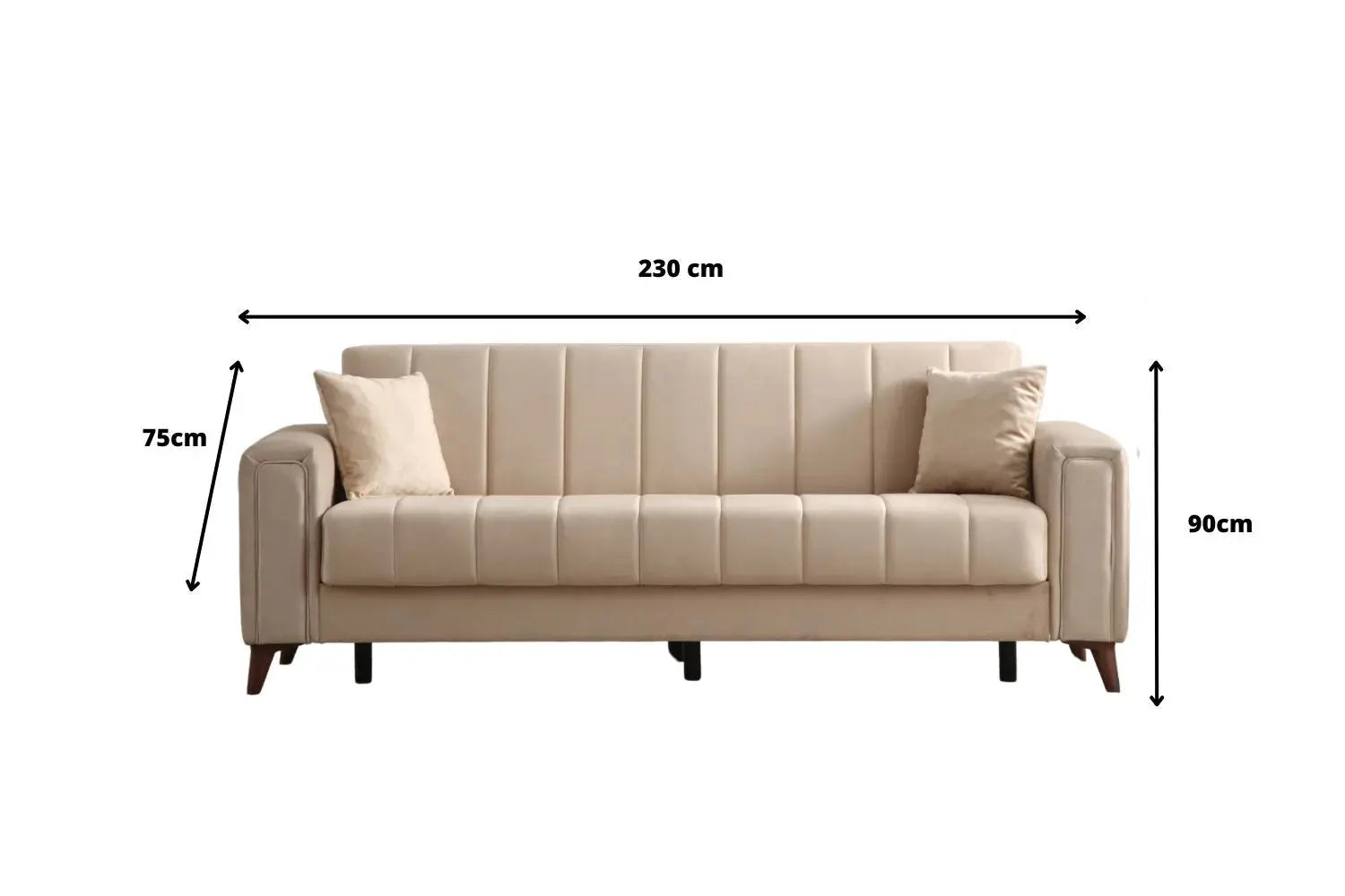 Canapé Nova Velours Beige Swedzo-Meuble