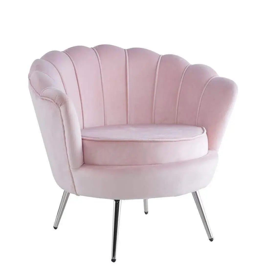 Plata Import Chaise longue en velours bleu avec pieds argentés Swedzo-Meuble