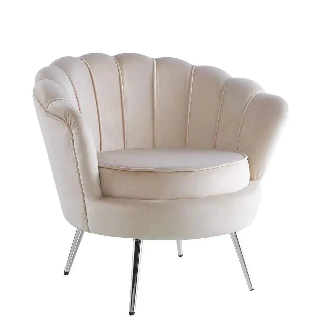 Plata Import Chaise longue en velours bleu avec pieds argentés Swedzo-Meuble