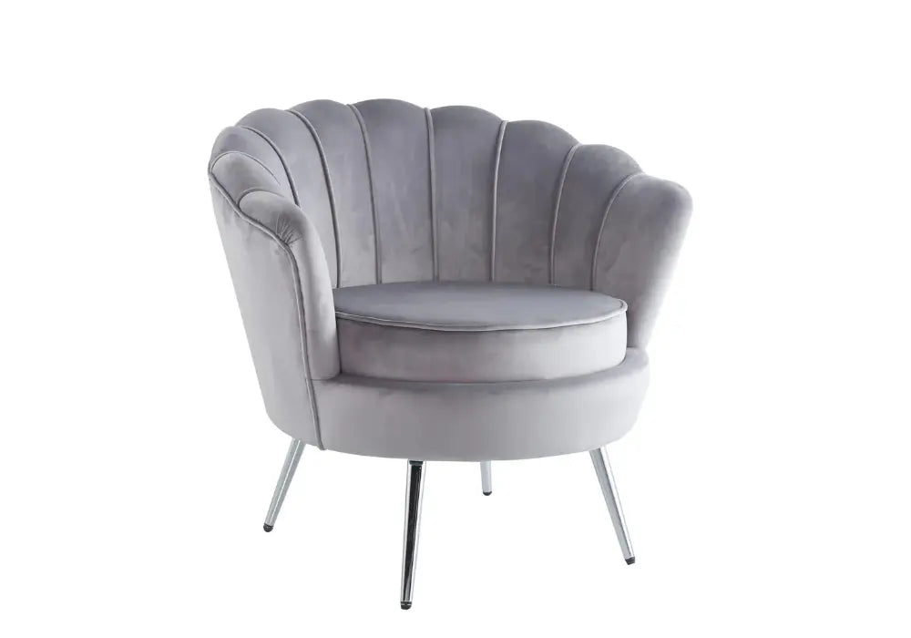 Plata Import Chaise longue en velours bleu avec pieds argentés Swedzo-Meuble