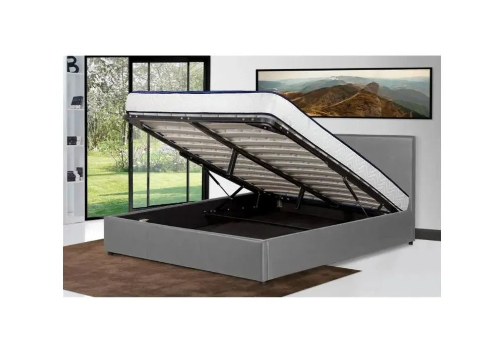 Swedzo Lit Coffre Gris140x190,160x200