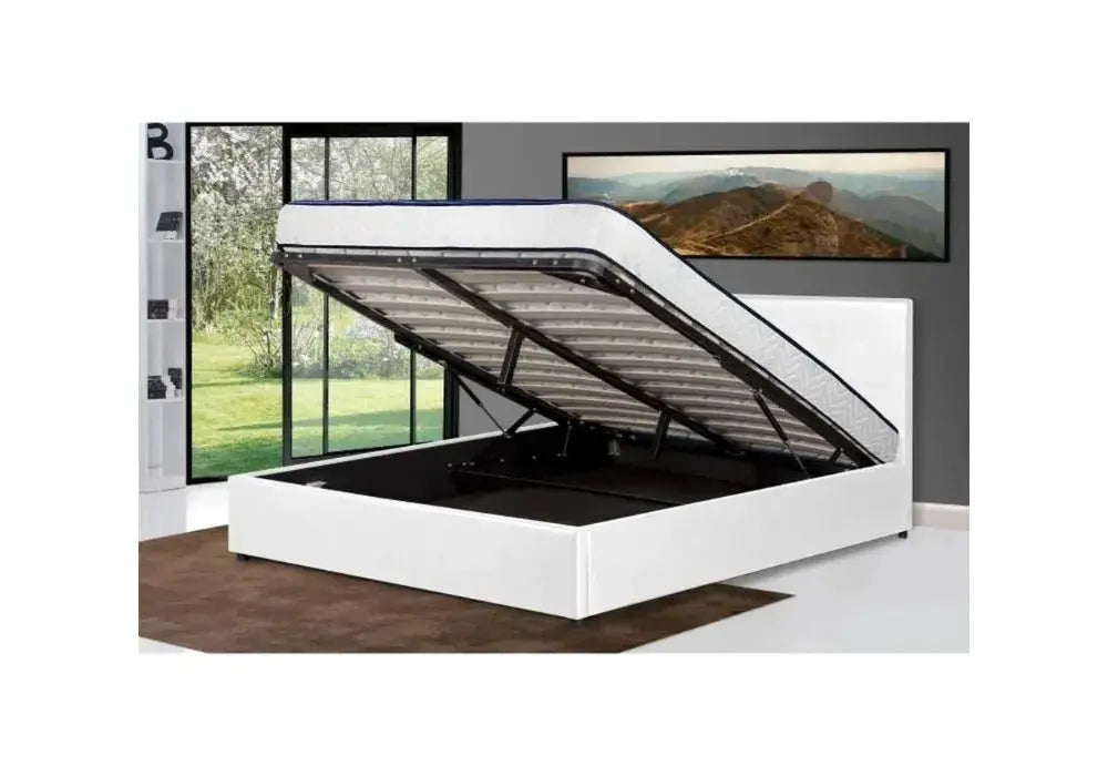 Swedzo Lit Coffre blanc 140x190 , 160x200 Swedzo-Meuble