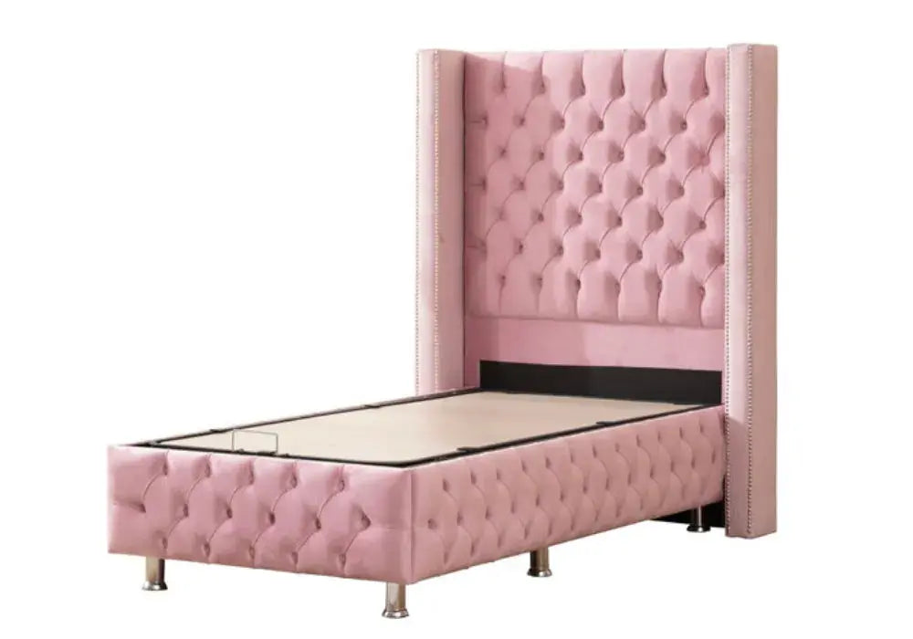 TE Lit Coffre 1 Place Rose Box Swedzo-Meuble