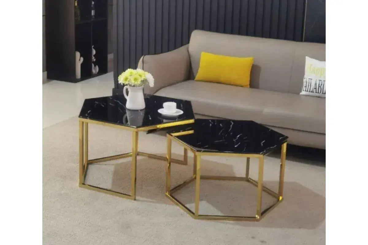 Table Basse HEXAGONE gigogne Swedzo-Meuble