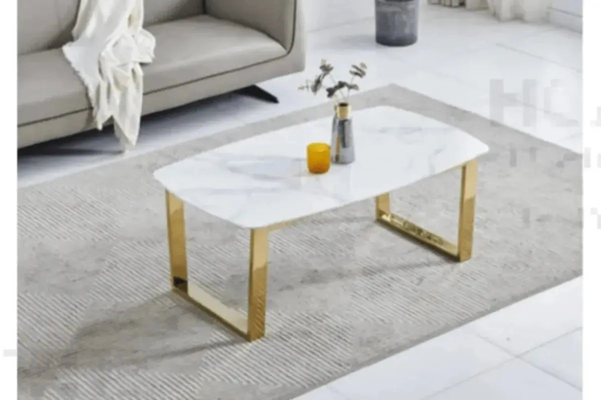 Table Basse Lola Marbre Dore Swedzo-Meuble