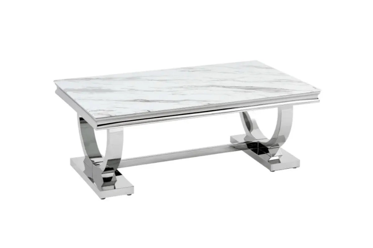 Table Basse Omega Pieds Chrome 120x70 CM
