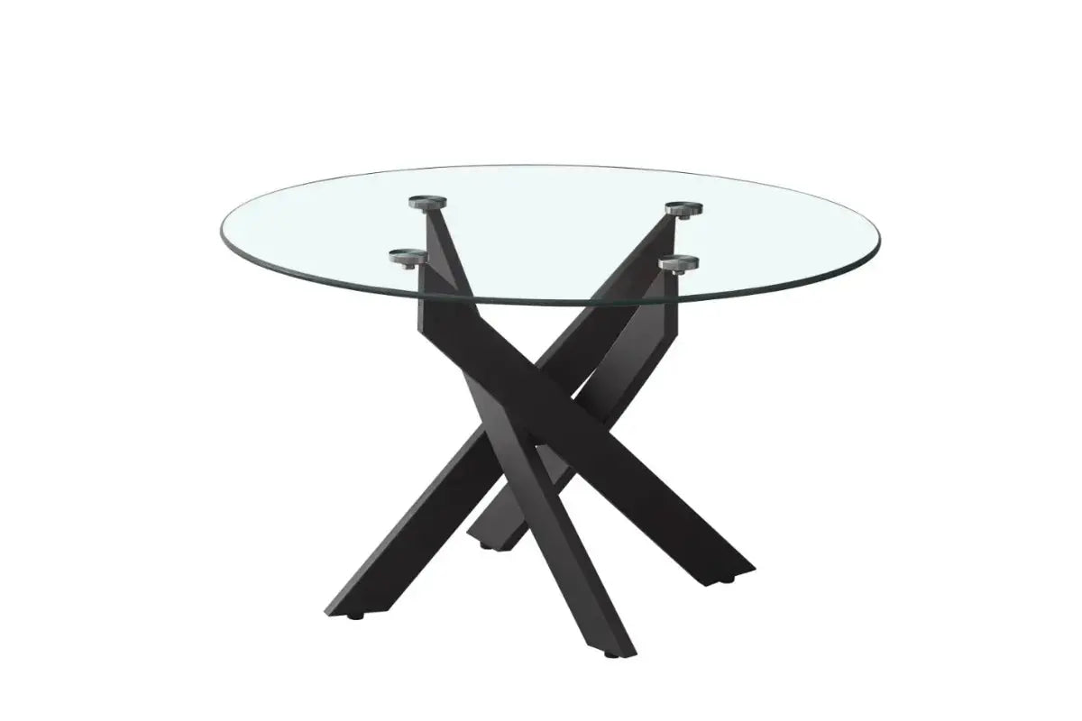 Table Basse Ronde Jessy Pieds Metal Noir Swedzo-Meuble