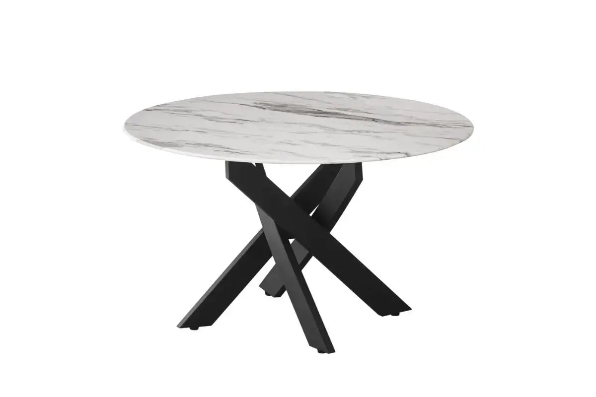 Table Basse Ronde Jessy Pieds Metal Noir Swedzo-Meuble