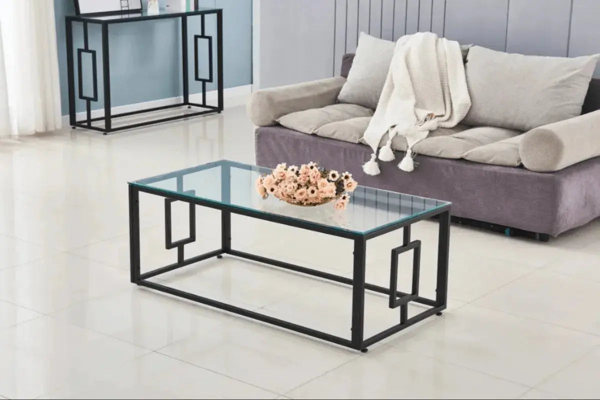 Table Basse Sophie Pieds Noir 120x60x45 CM Swedzo-Meuble