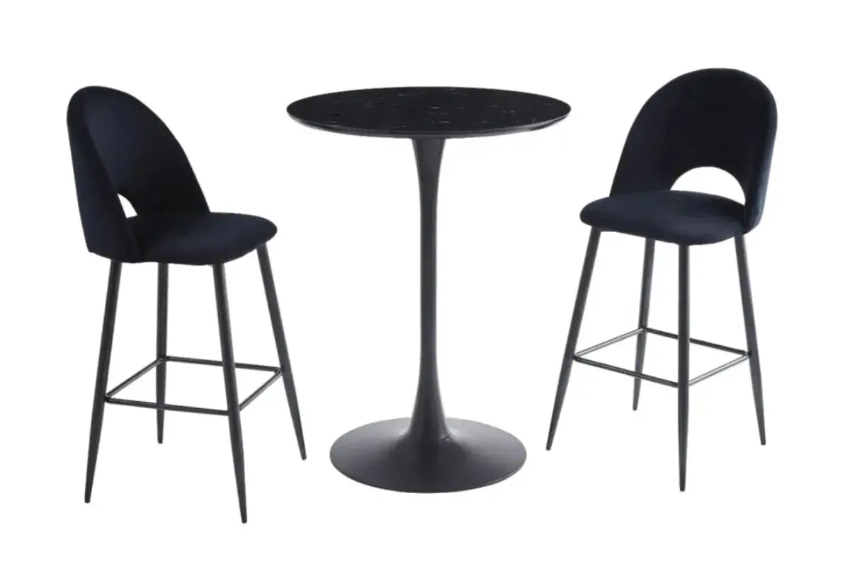 Table De Bar Rosa Pied Noir Swedzo-Meuble