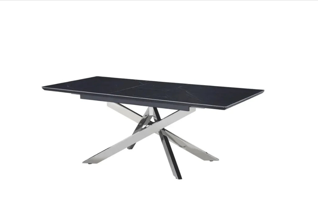 Table Extensible Agathe Pieds Chrome 160/200
