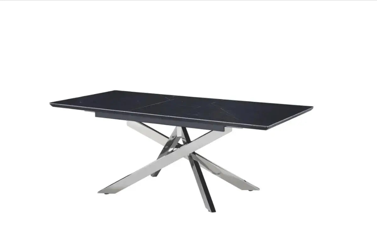 Table Extensible Agathe Pieds Chrome 160/200 Swedzo-Meuble