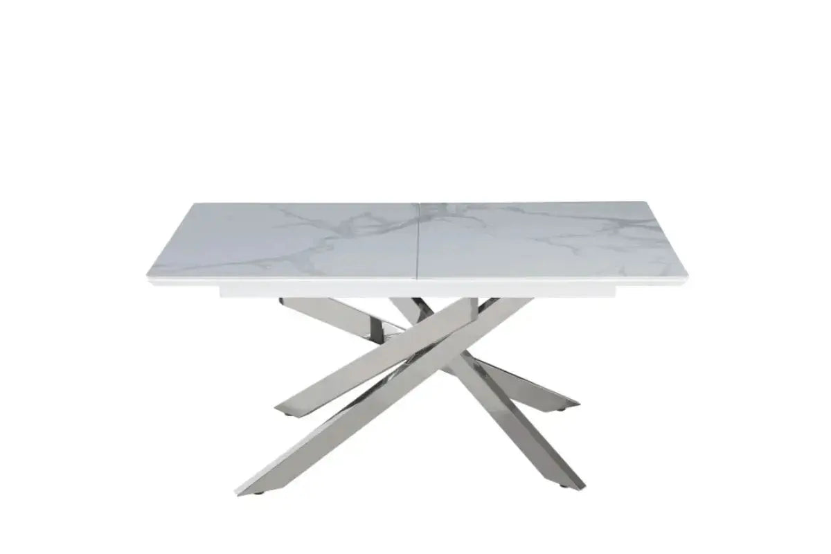 Table Extensible Agathe Pieds Chrome 160/200 Swedzo-Meuble