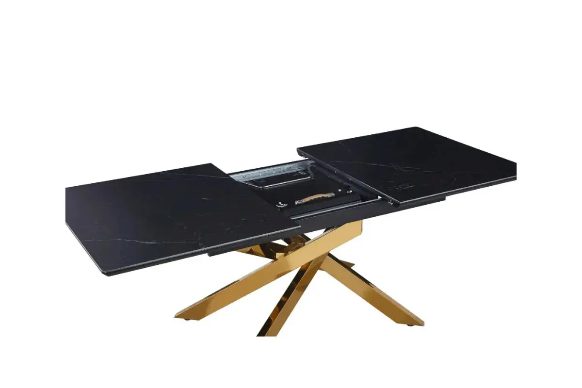 Table Extensible Agathe Pieds Dore 160/200 Swedzo-Meuble