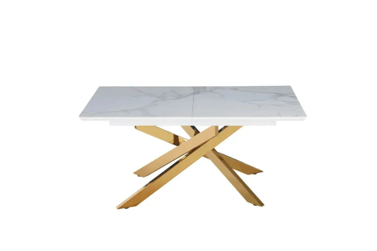 Table Extensible Agathe Pieds Dore 160/200 Swedzo-Meuble