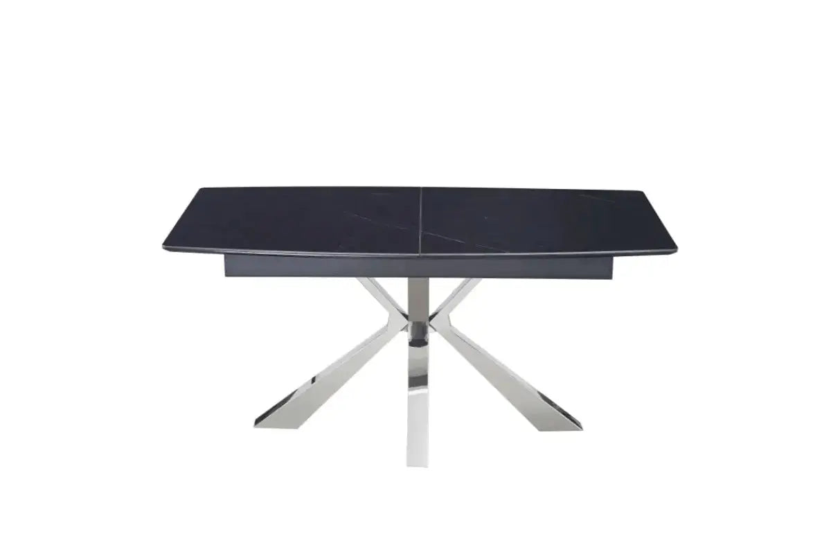 Table Extensible Bianca Pieds Chrome Swedzo-Meuble
