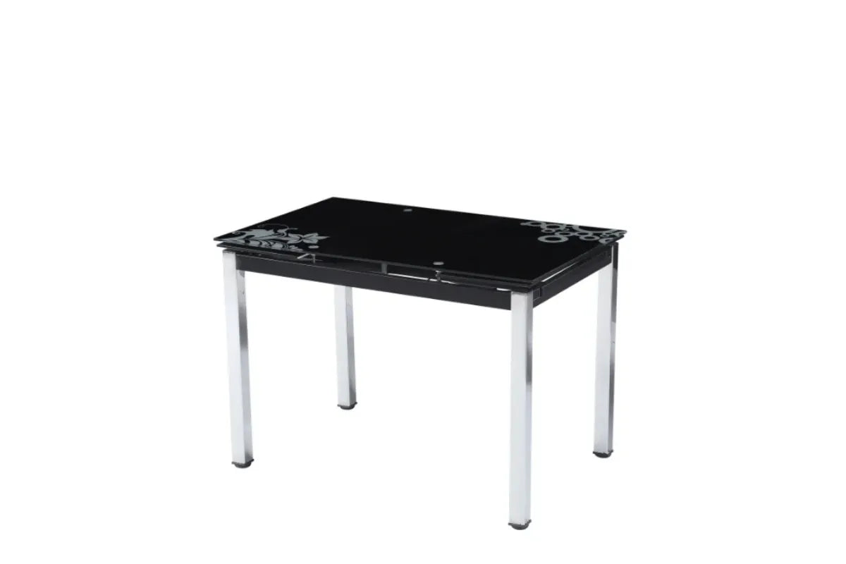 Table Extensible Lotus Noir Pied Chrome 110/170x70x75 CM