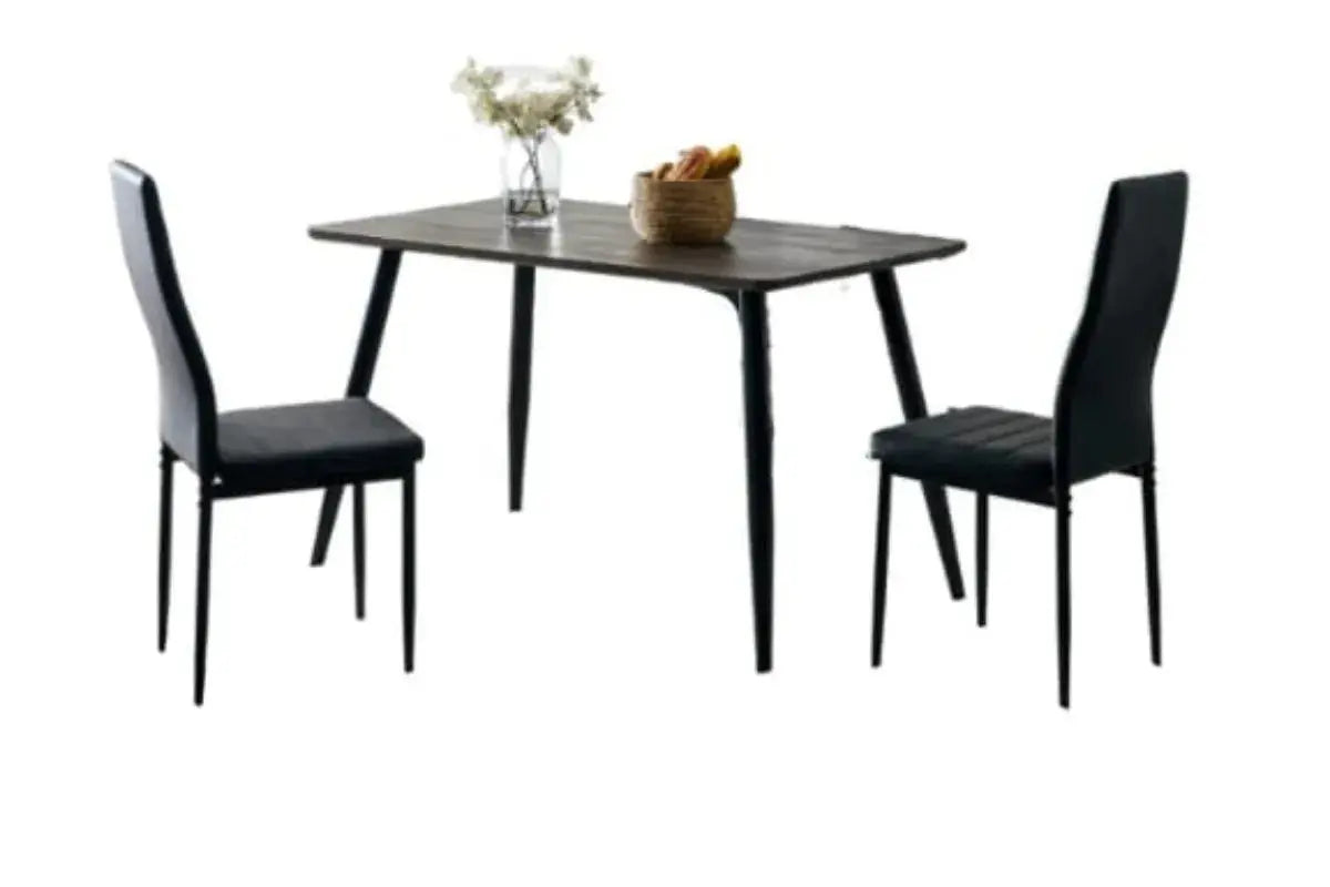 Table Repas Ammo Metal Noir Plateau En Chene Griffee 120X70 CM Swedzo-Meuble