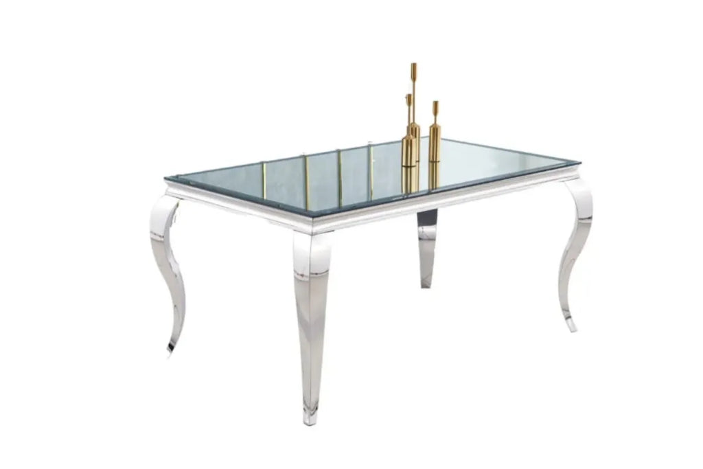 Table Repas Baroque Chrome Miroir