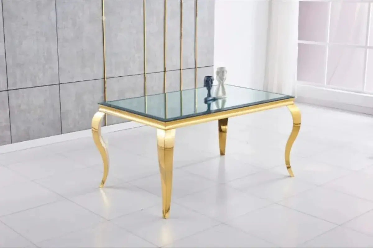 Table Repas Baroque Gold Miroir Swedzo-Meuble