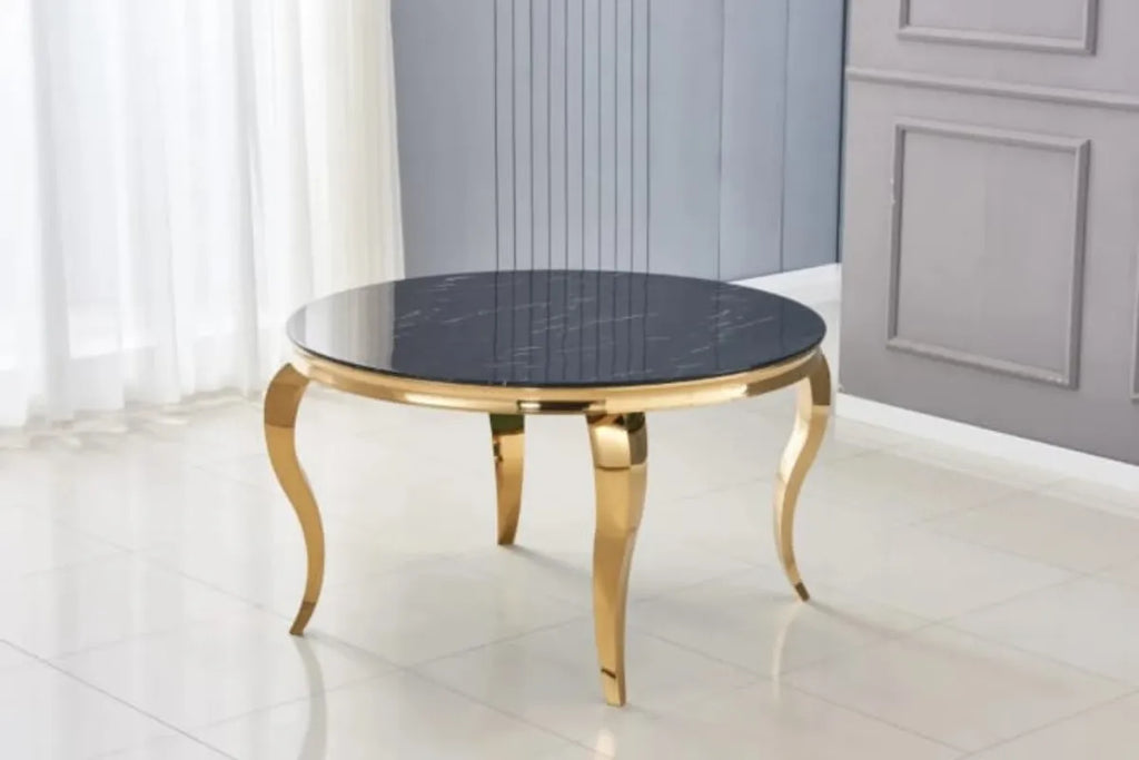Table Repas Baroque Ronde Gold 130x75 CM