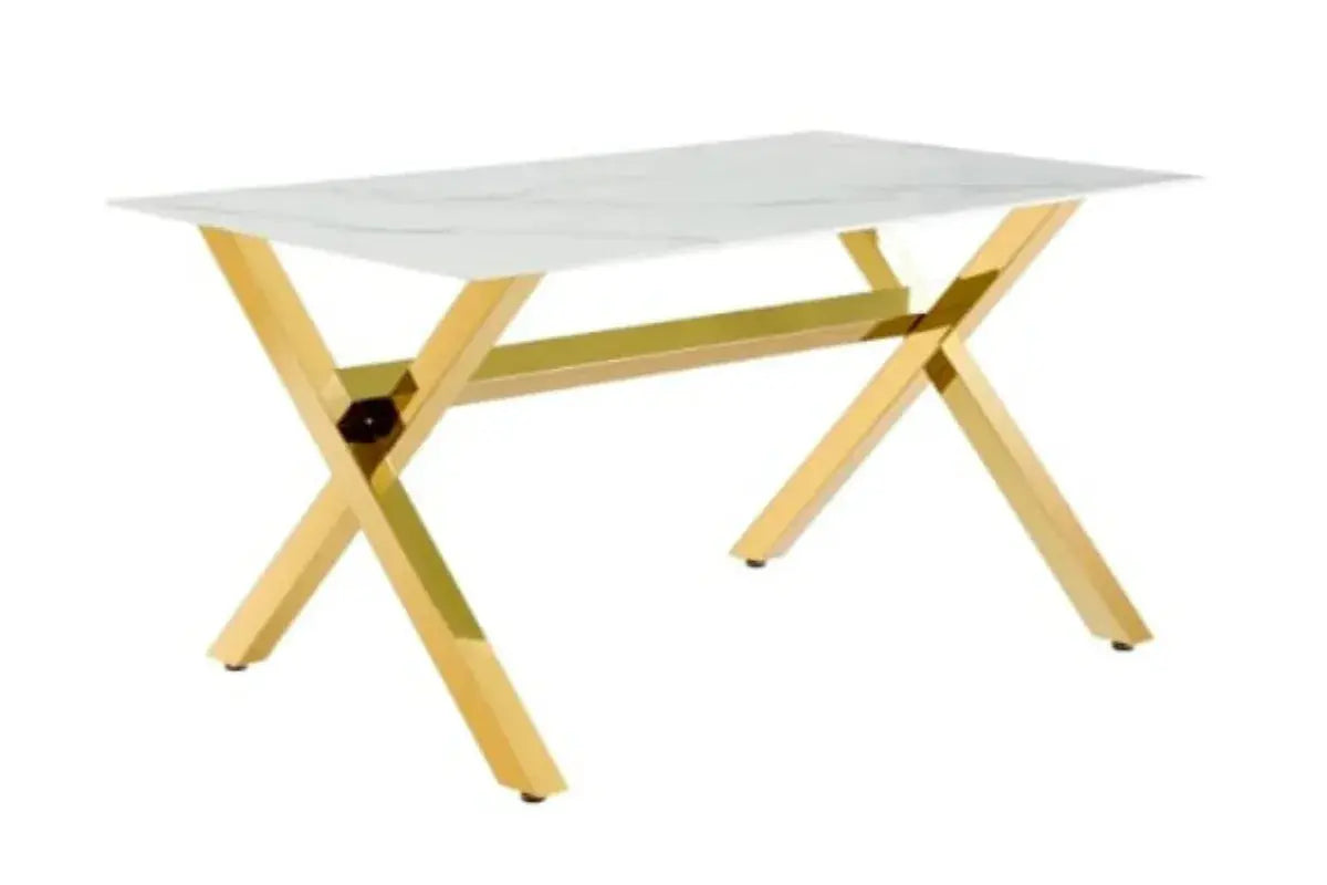 Table Repas IXE Gold Marbre Swedzo-Meuble