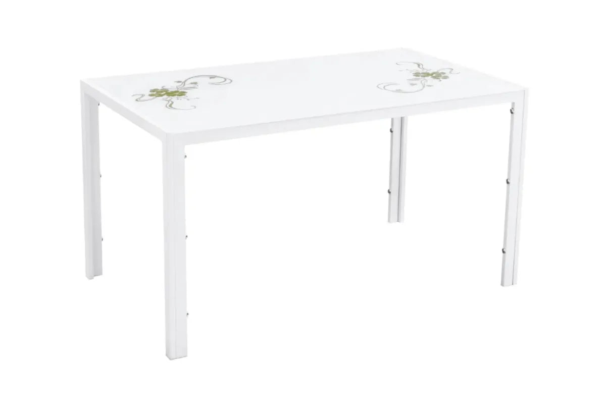 Table Repas Jamie Blanc Fleuri 140x80x75 CM